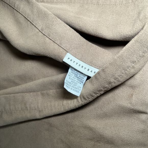 Pottery Barn Faux Suede Euro Sham Sand Tan Western 31" for 26" Insert **FLAW** - Picture 4 of 8
